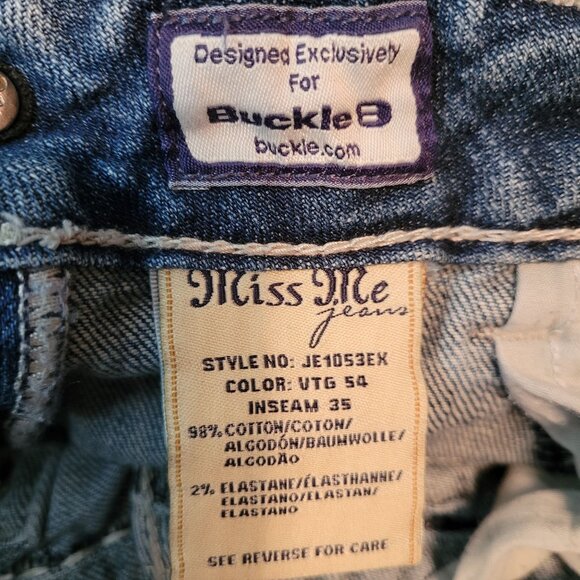 Miss Me Jeans Size 29 Easy Bootcut Button Flap Low Rise JE1053EX Western - Picture 6 of 12